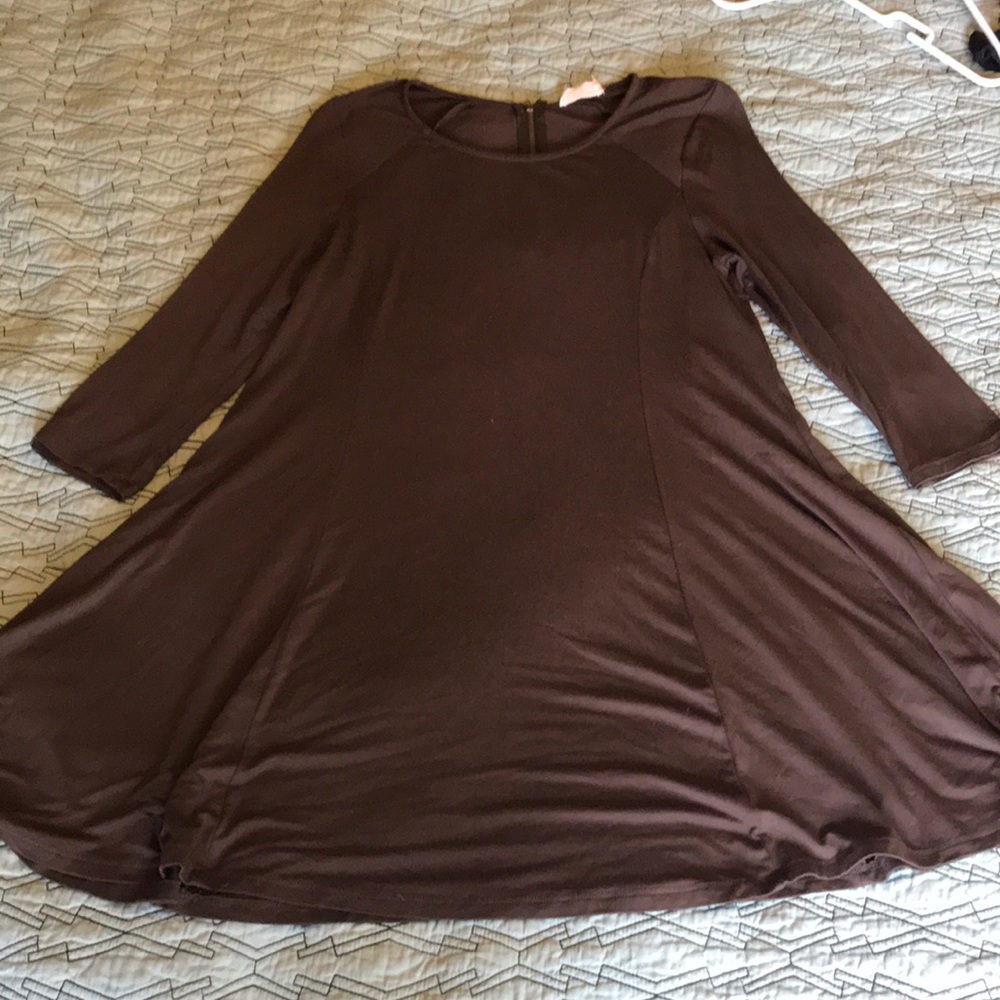 Chocolate brown rayon dress